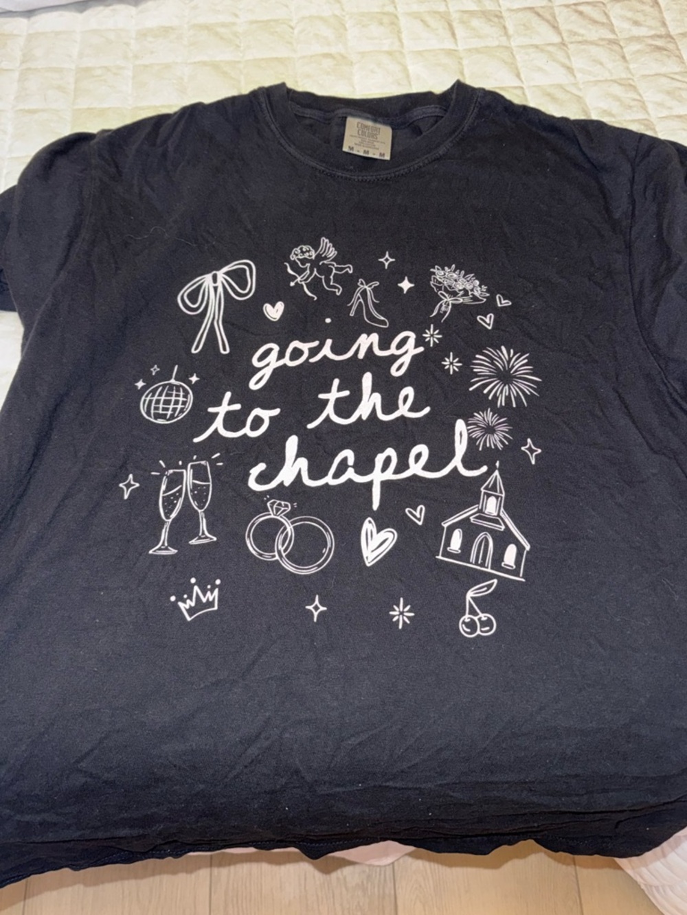 "Going to the Chapel" Black Graphic Tee